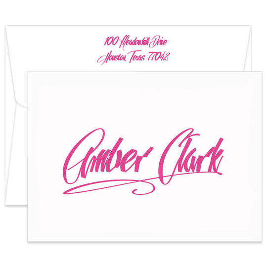 Style Folded Note Cards - Raised Ink